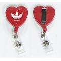 Heart 29" Retractable Badge Holder with Metal Clip on Back